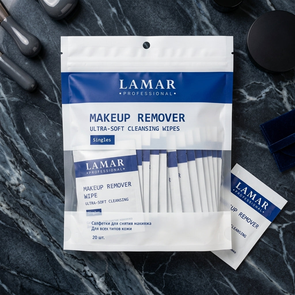 Lamar Makeup Remover Wipes - Beauty Accessory Designed For Personal Care And Daily Grooming Routine - Pack of 20