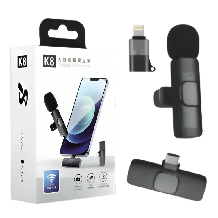 K8 Wireless Lavalier Microphone Type C Audio Recording Device