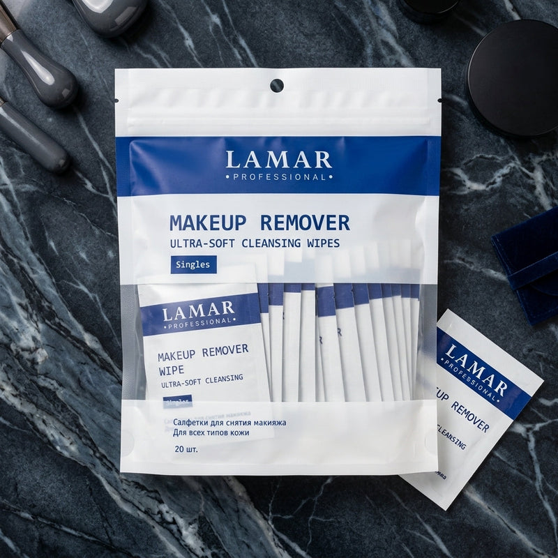 Lamar Makeup Remover Wipes - Beauty Accessory Designed For Personal Care And Daily Grooming Routine - Pack of 20