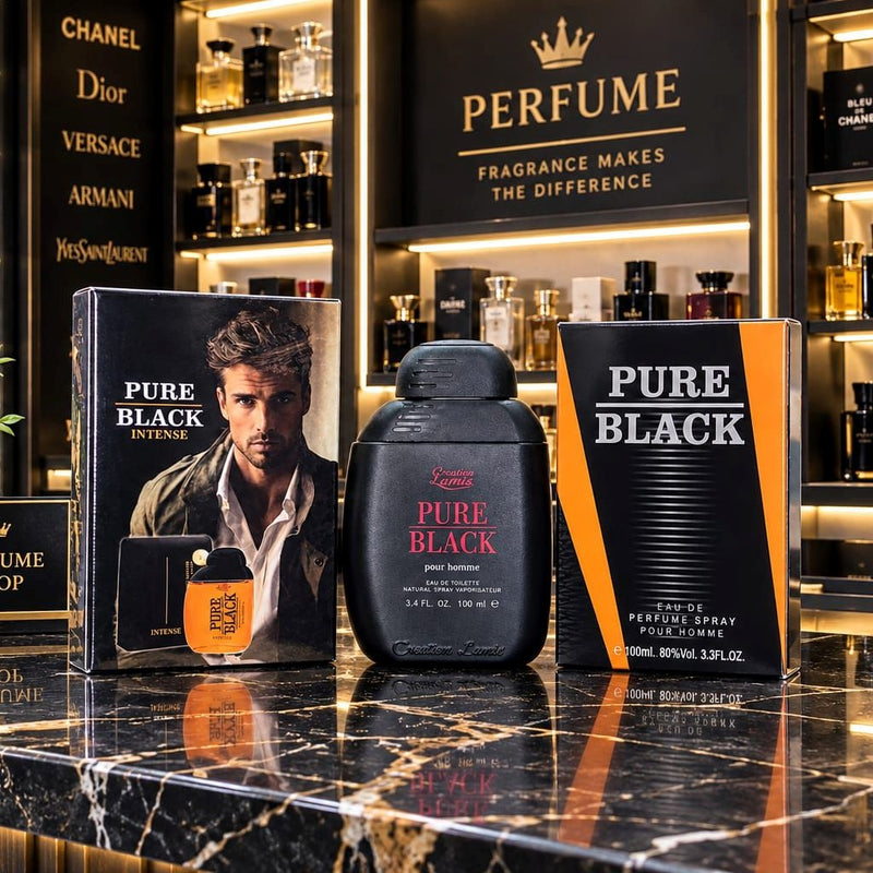 Creation Lamis Pure Black Mens Fragrance - Fragrance Accessory Designed For Scent Application - 100ML